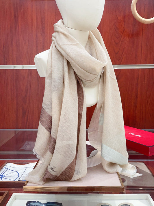 L-Piana-格紋波浪長巾 200*100cm 進口純羊絨