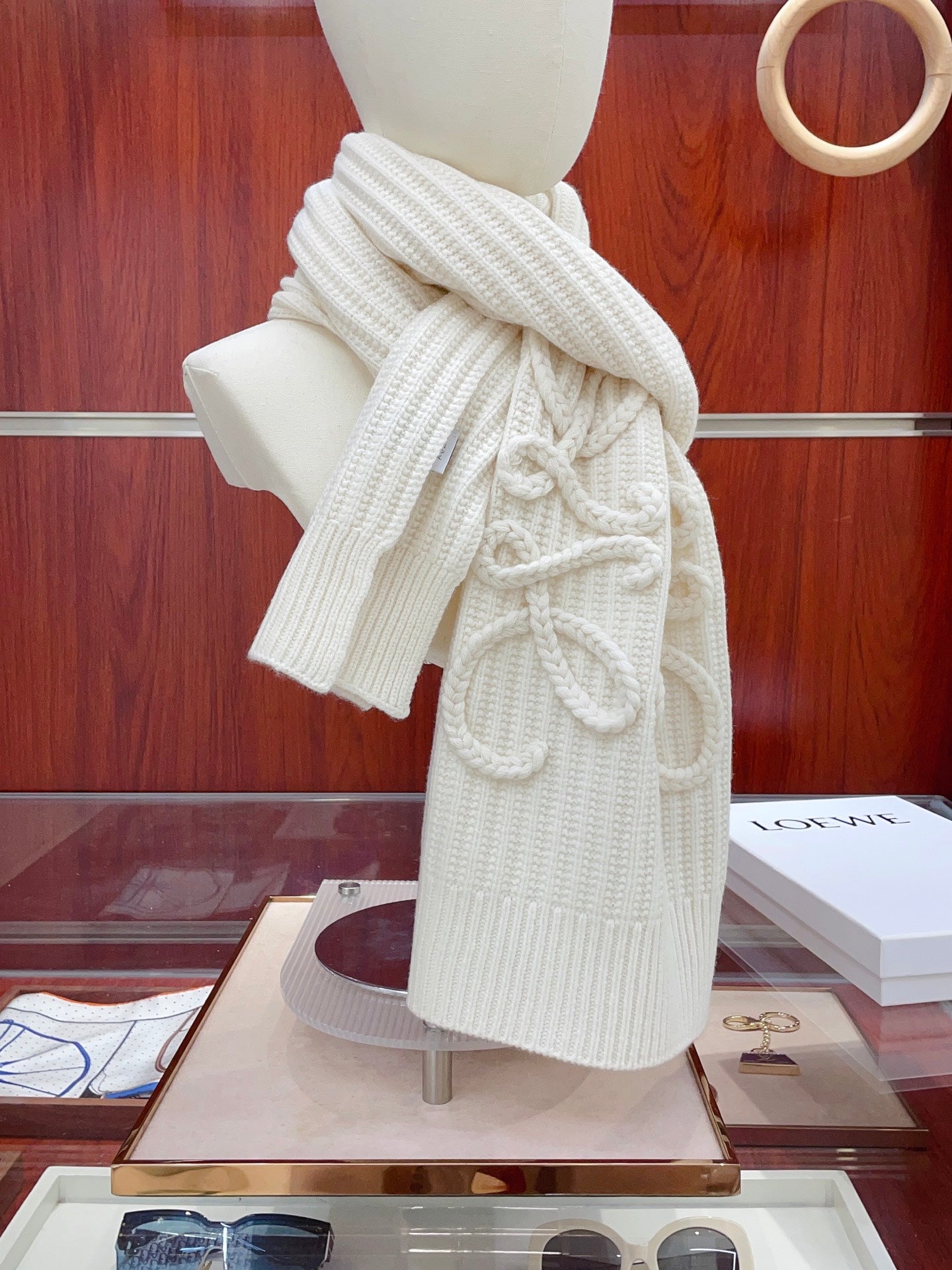 羅L家-純色針織工藝圍巾 180*30cm 羊絨款