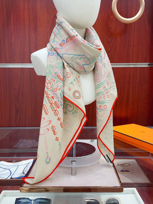 小愛款-雙面同色絲毛140cm*140cm 羊絨方巾