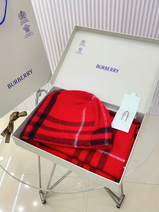 巴B家-連帽格紋圍巾 30*220cm 羊毛羊絨混紡