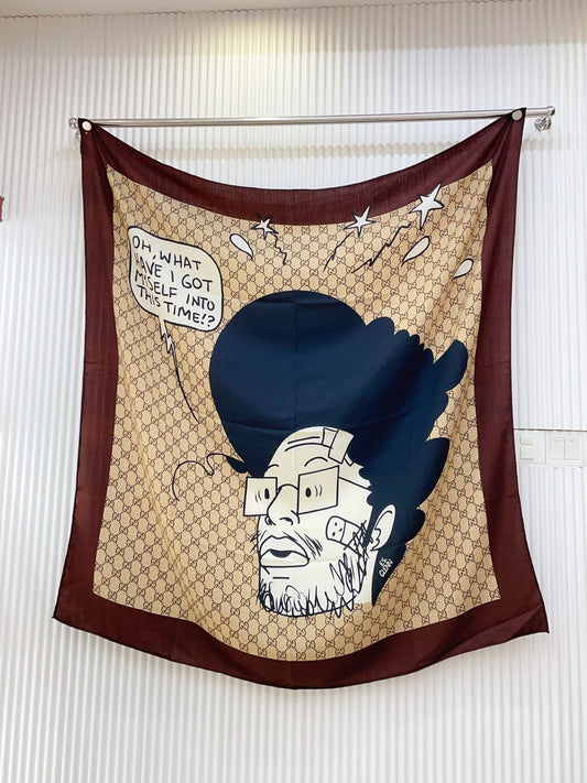 古G家-雙面同色羊絨方巾 140*140cm 絲絨款
