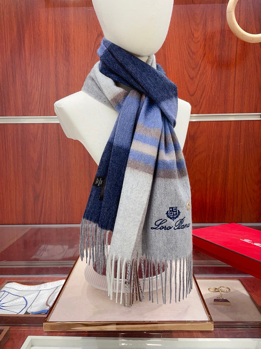 L-Piana-格紋色圍巾30*180cm 100%全羊絨