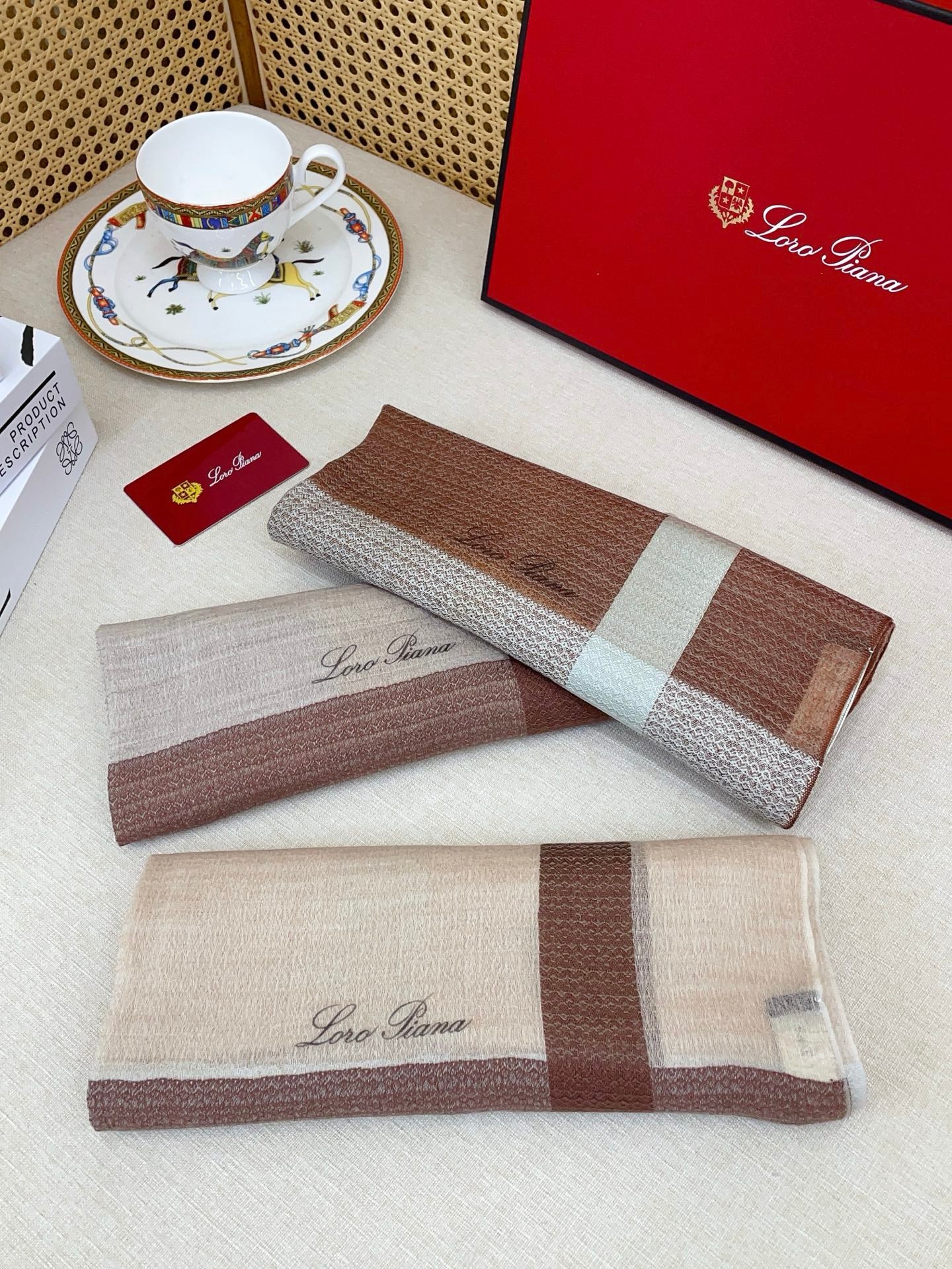 L-Piana-格紋波浪長巾 純山羊絨 200*100cm