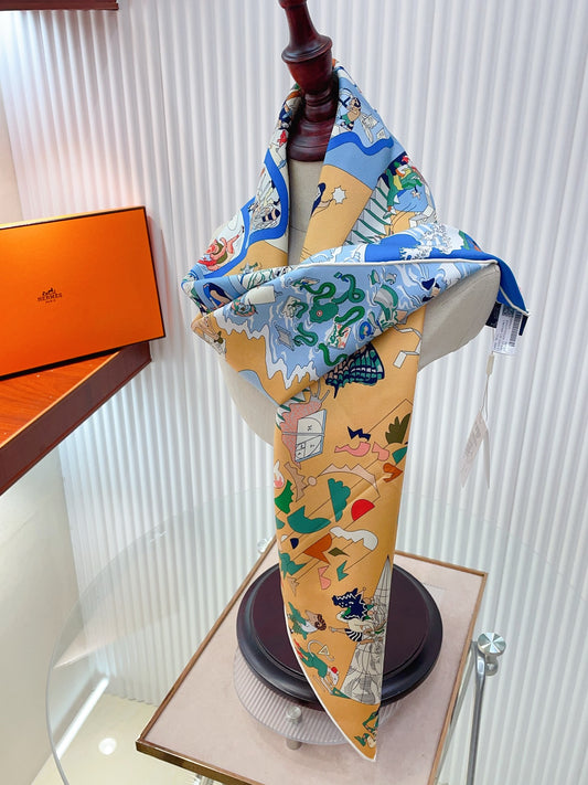 小愛款-18姆米加厚雙面同色 90cm*90cm 真絲方巾