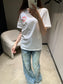 古G家- 26早春印花圓領短袖T 白色