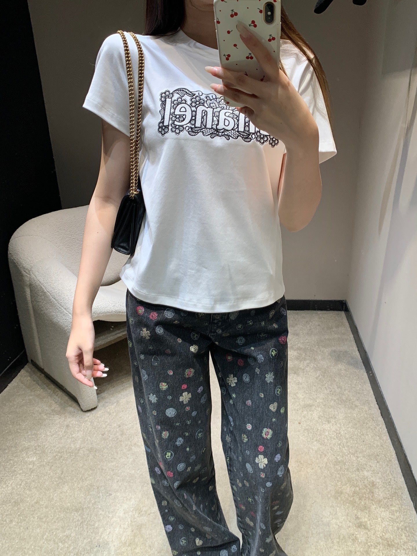 小香家-26早春新款字母刺繡T 白色