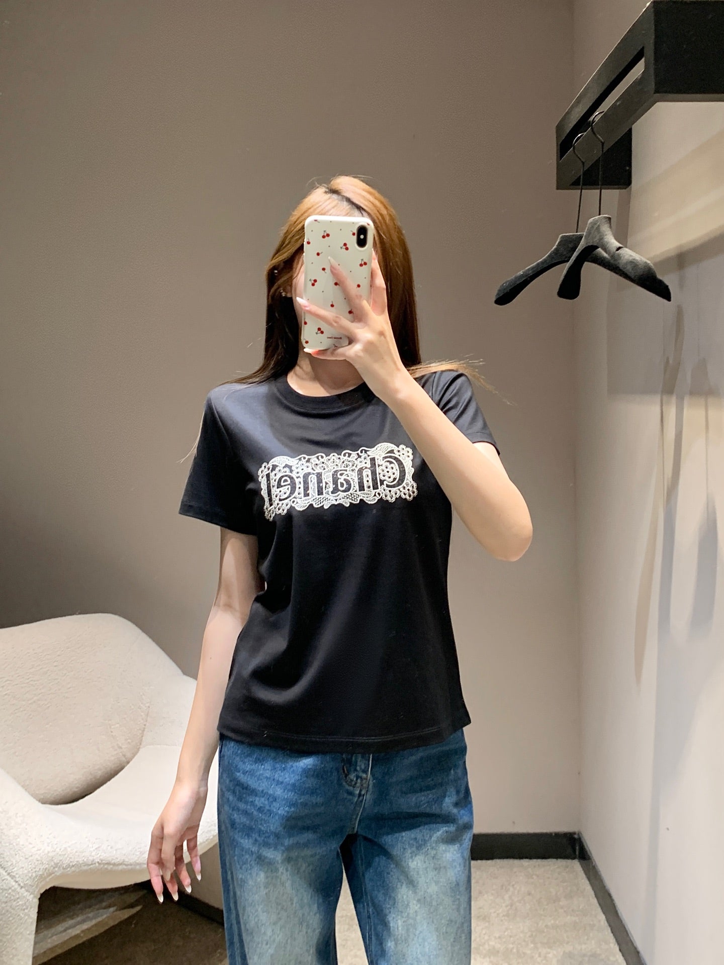 小香家-26早春新款字母刺繡T 白色