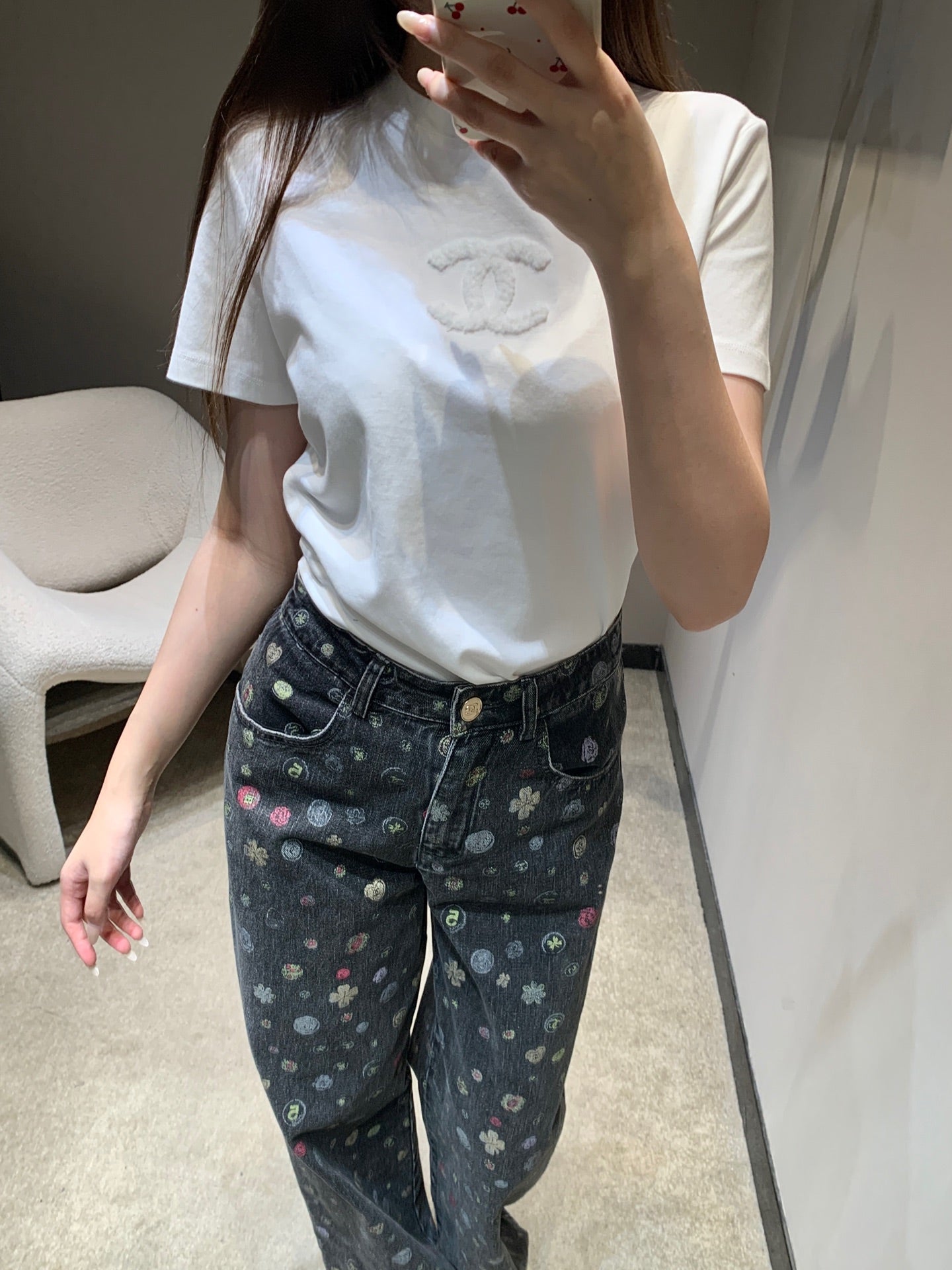 小香家- 26毛巾繡logo圓領短袖T 白色