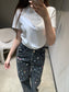 小香家- 26毛巾繡logo圓領短袖T 白色