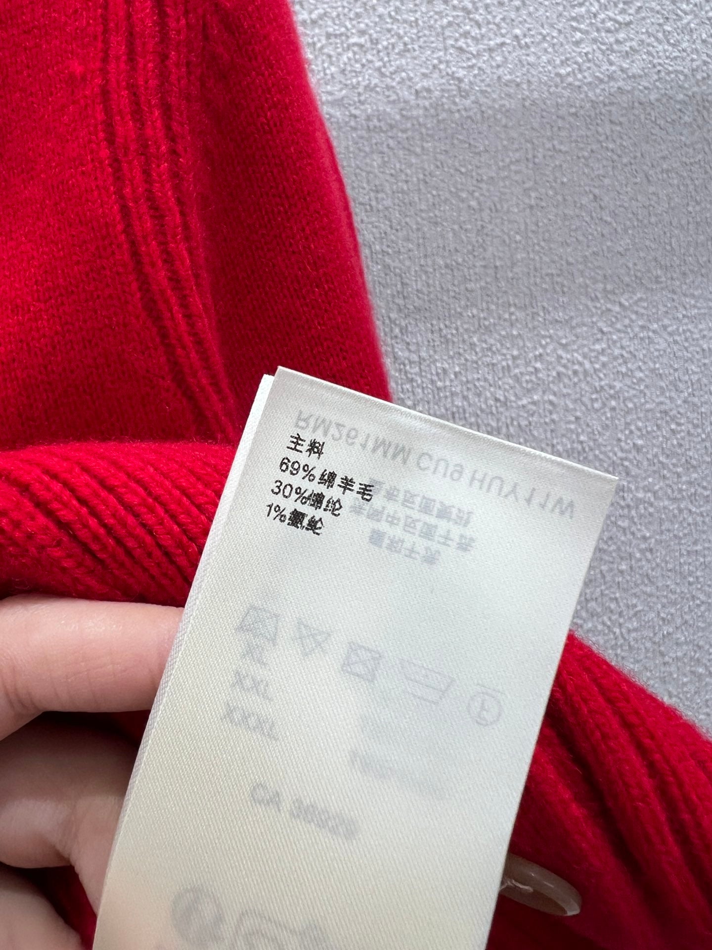 路L家-單排釦短版針織開襟衫 紅色