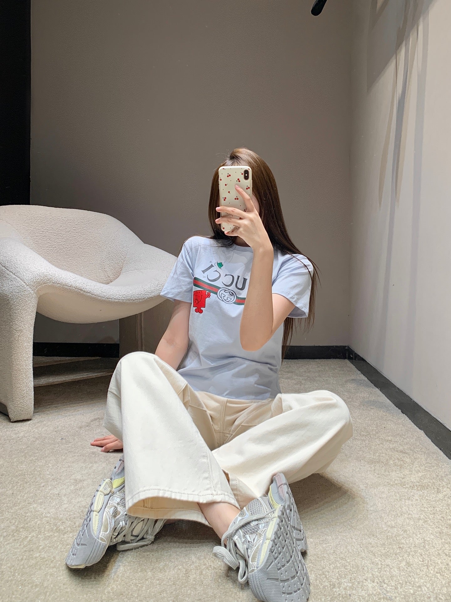 古G家-26童趣印花短T 藍色