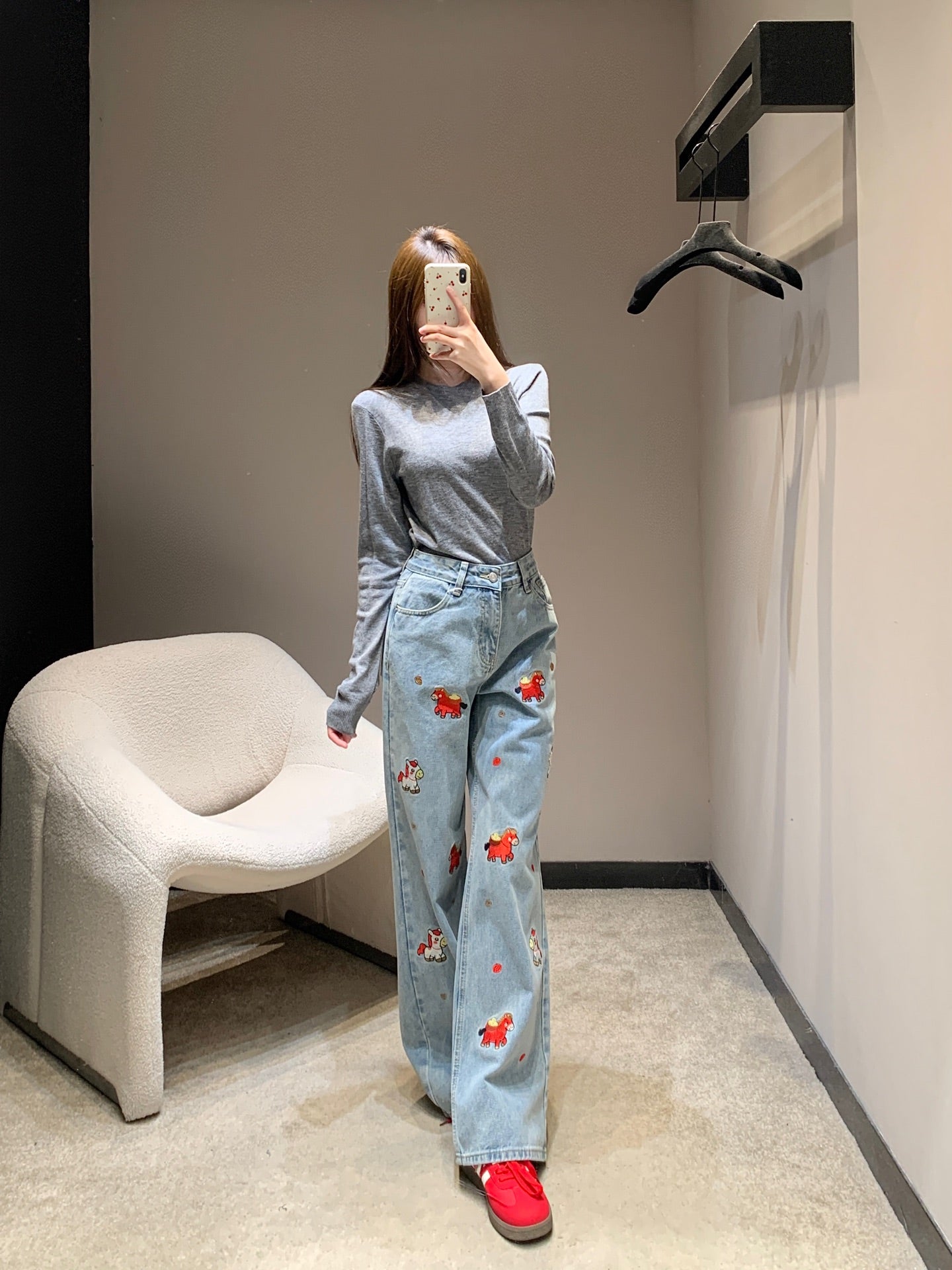小香家-小馬刺繡牛仔褲