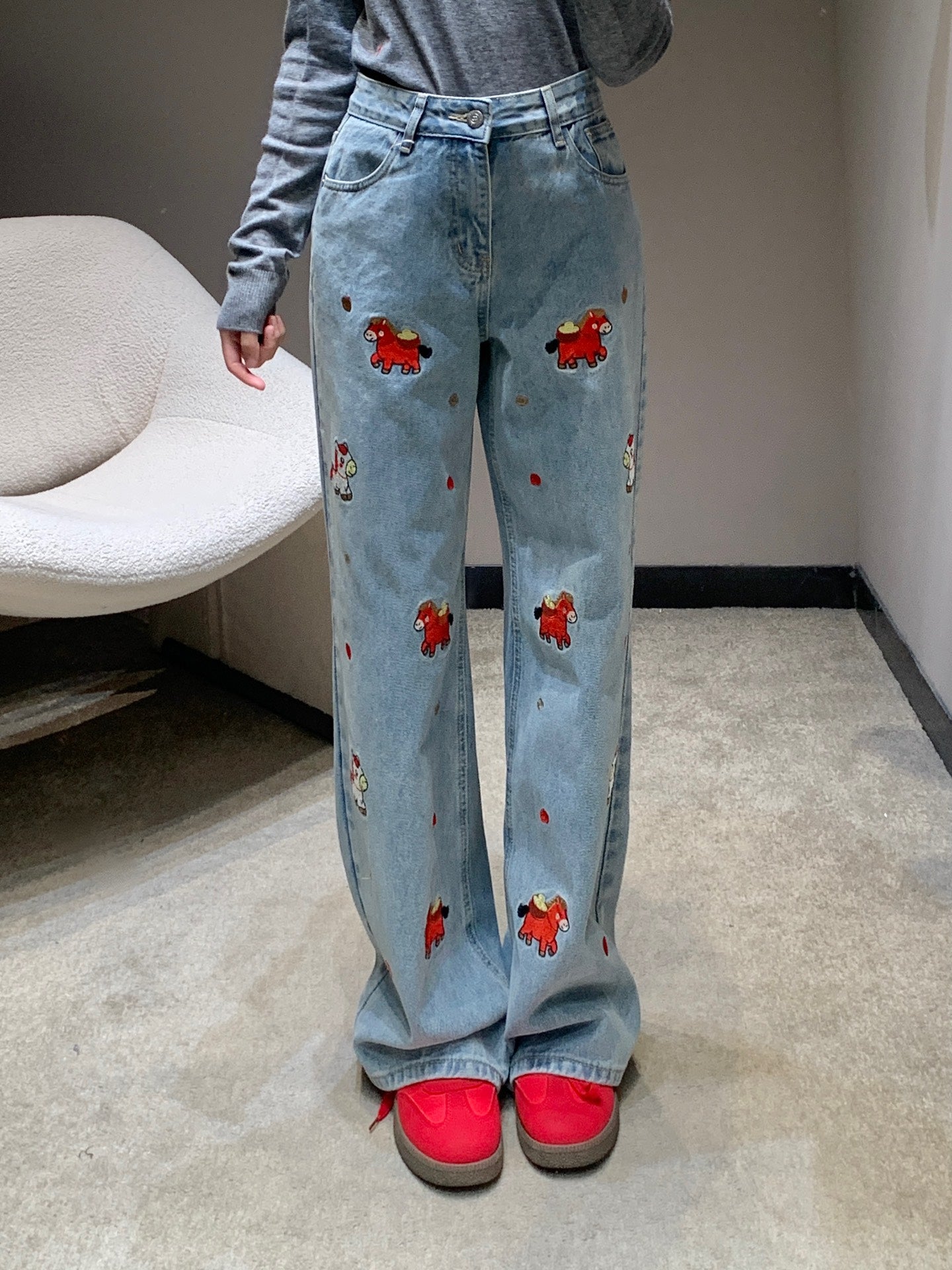 小香家-小馬刺繡牛仔褲