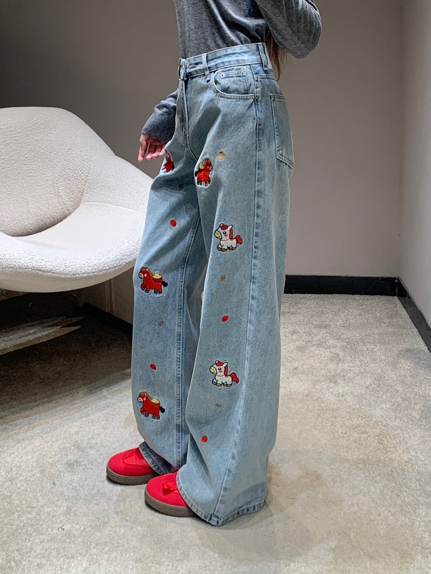 小香家-小馬刺繡牛仔褲