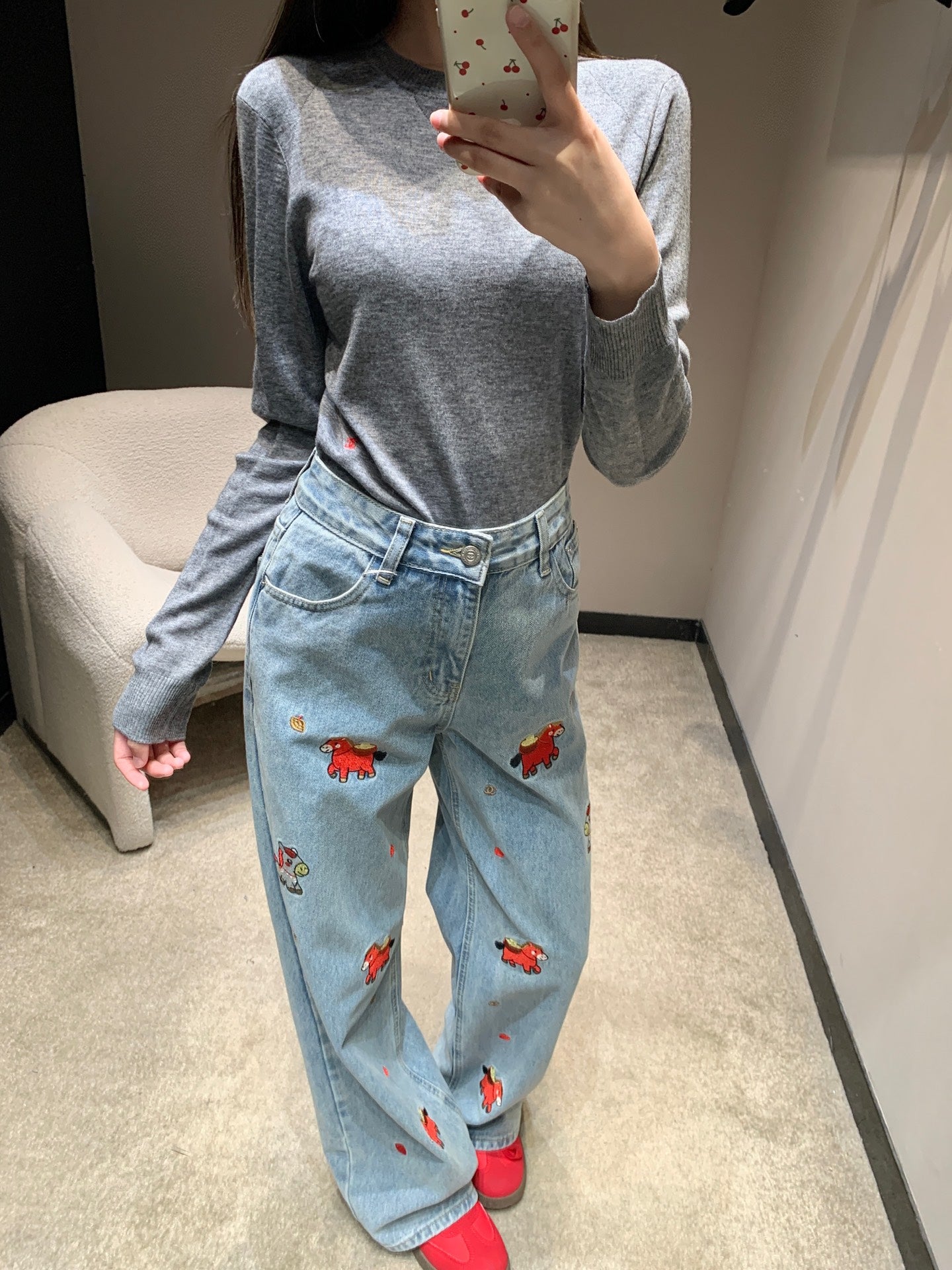小香家-小馬刺繡牛仔褲