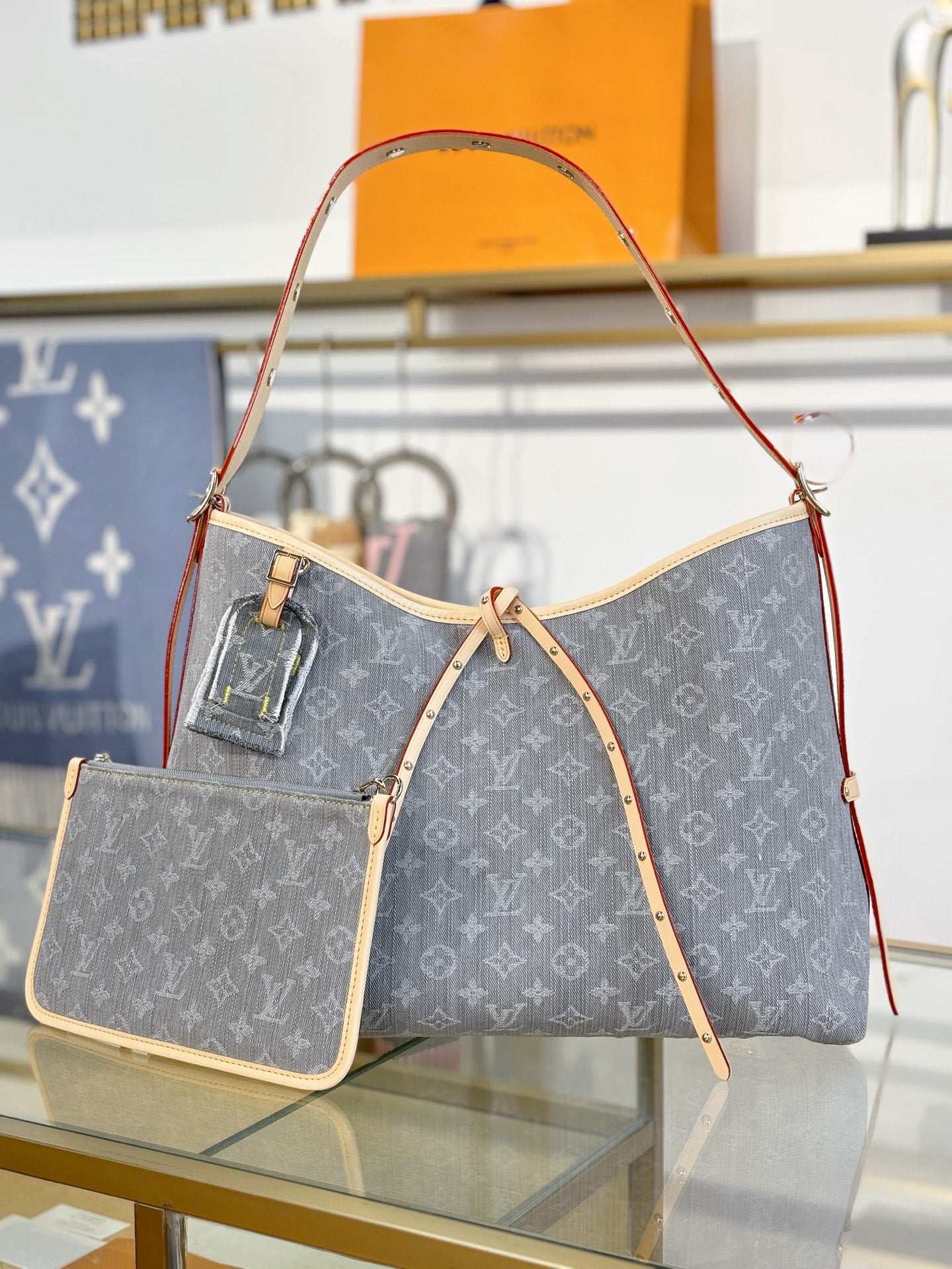 路L家M13289-CARRYALL 手袋包-中型 牛仔灰色