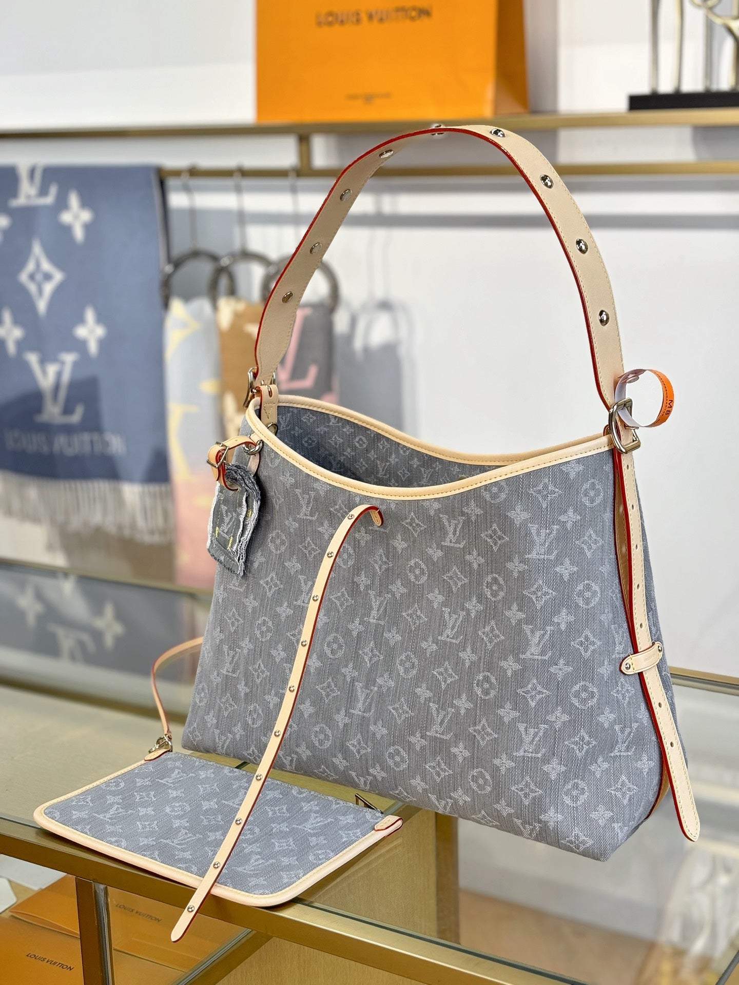 路L家M13289-CARRYALL 手袋包-中型 牛仔灰色
