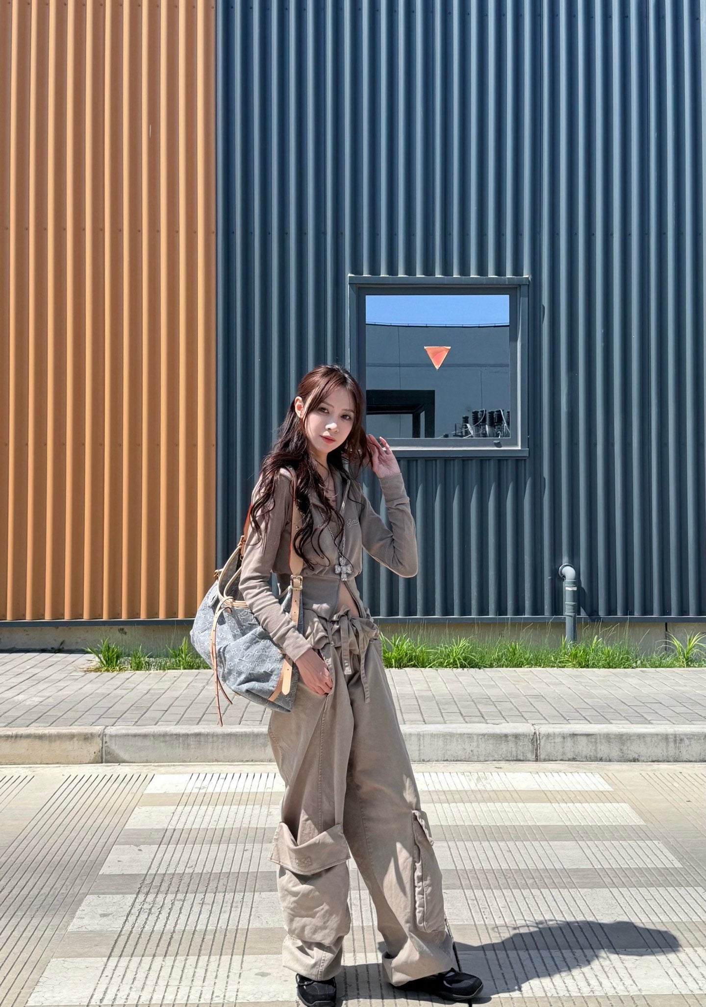 路L家M13289-CARRYALL 手袋包-中型 牛仔灰色