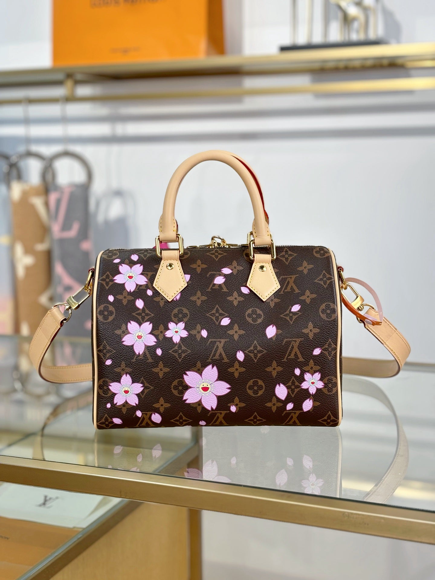 路L家-M14174-TM SPEEDY BANDOULIÈRE 25手袋包-櫻花款