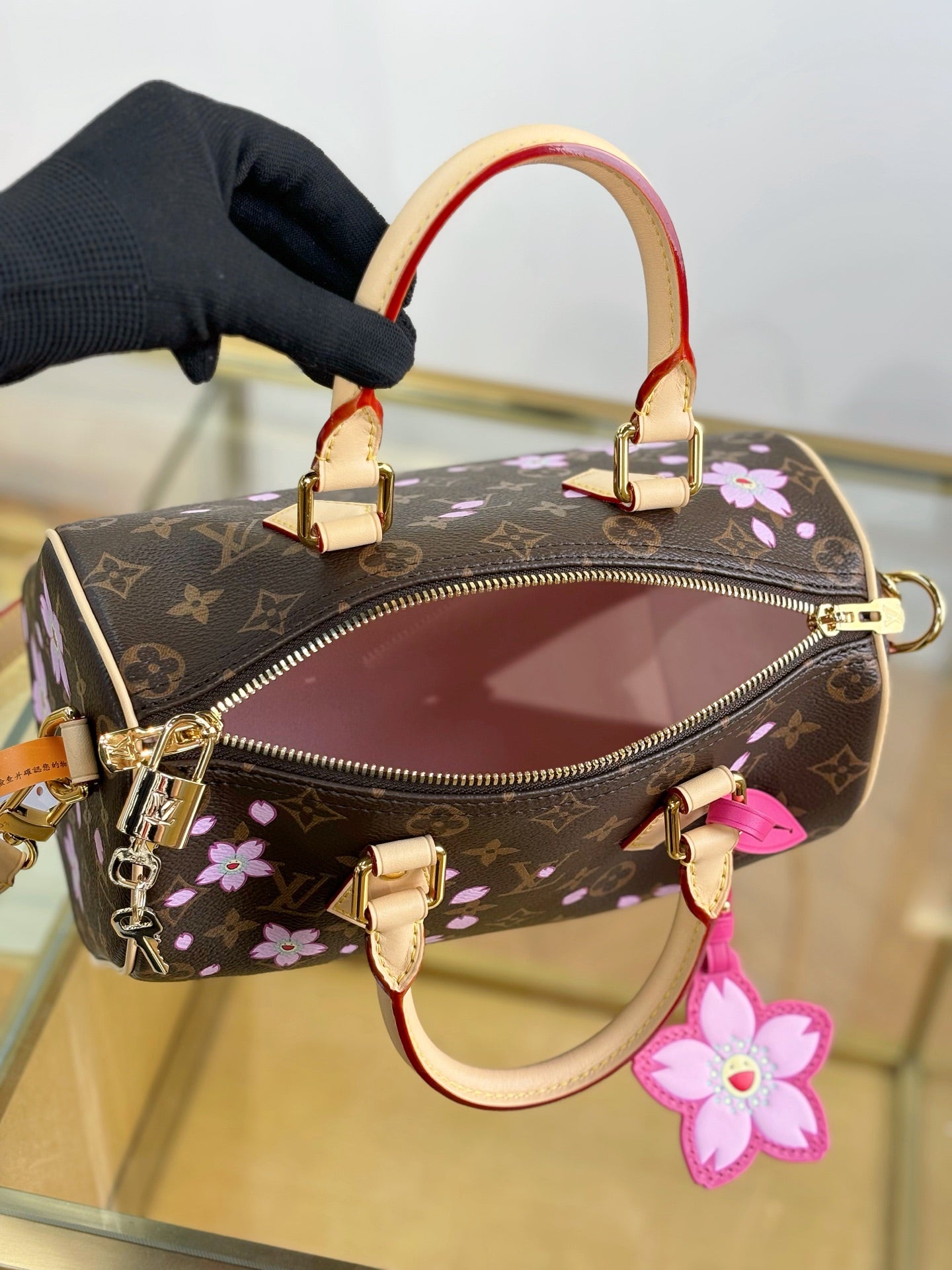 路L家-M14174-TM SPEEDY BANDOULIÈRE 25手袋包-櫻花款