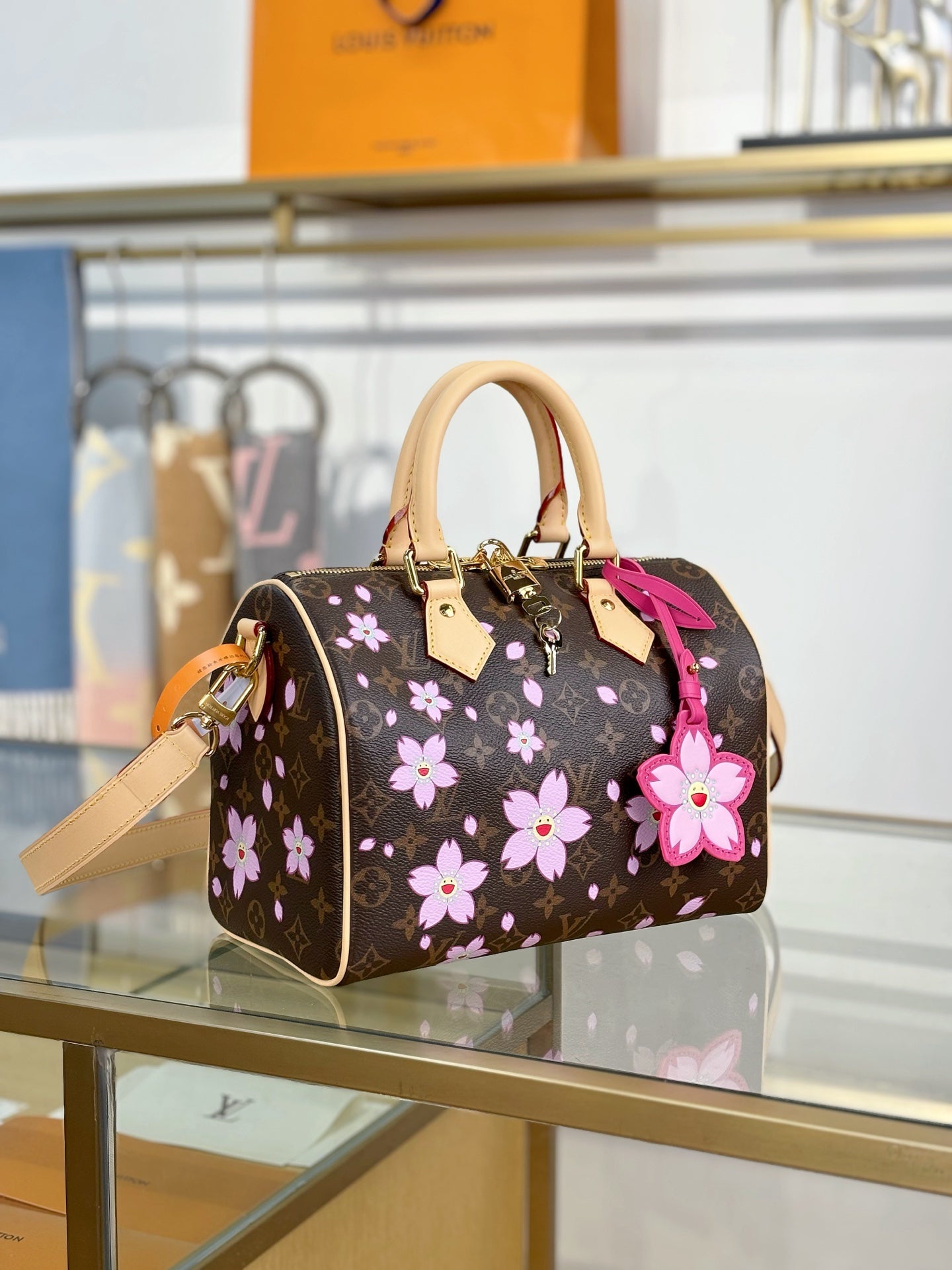 路L家-M14174-TM SPEEDY BANDOULIÈRE 25手袋包-櫻花款