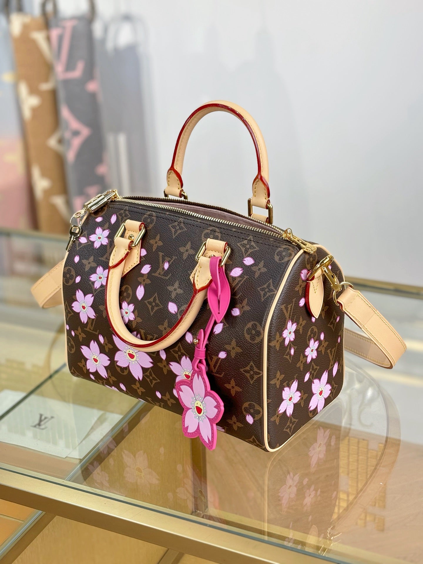 路L家-M14174-TM SPEEDY BANDOULIÈRE 25手袋包-櫻花款