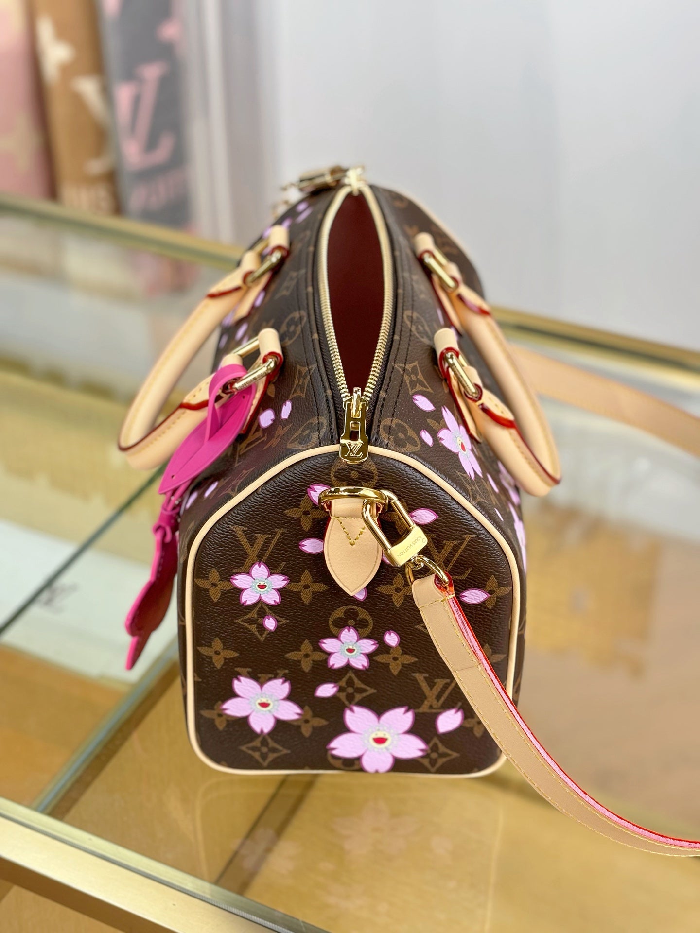 路L家-M14174-TM SPEEDY BANDOULIÈRE 25手袋包-櫻花款