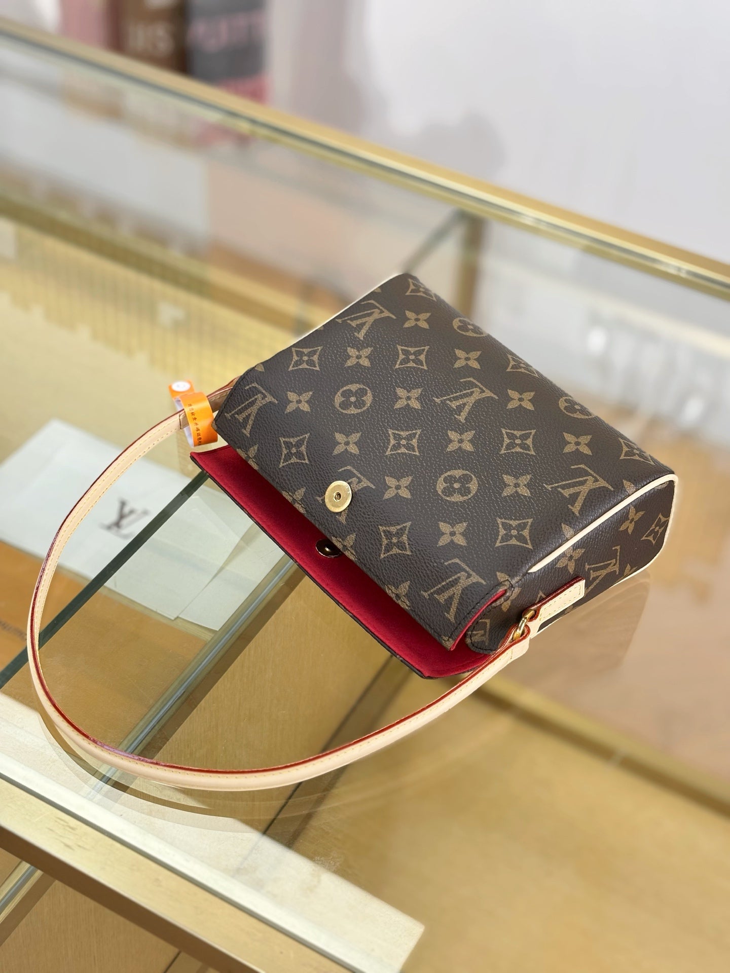 路L家-M51900中古小盒子手提包-老花