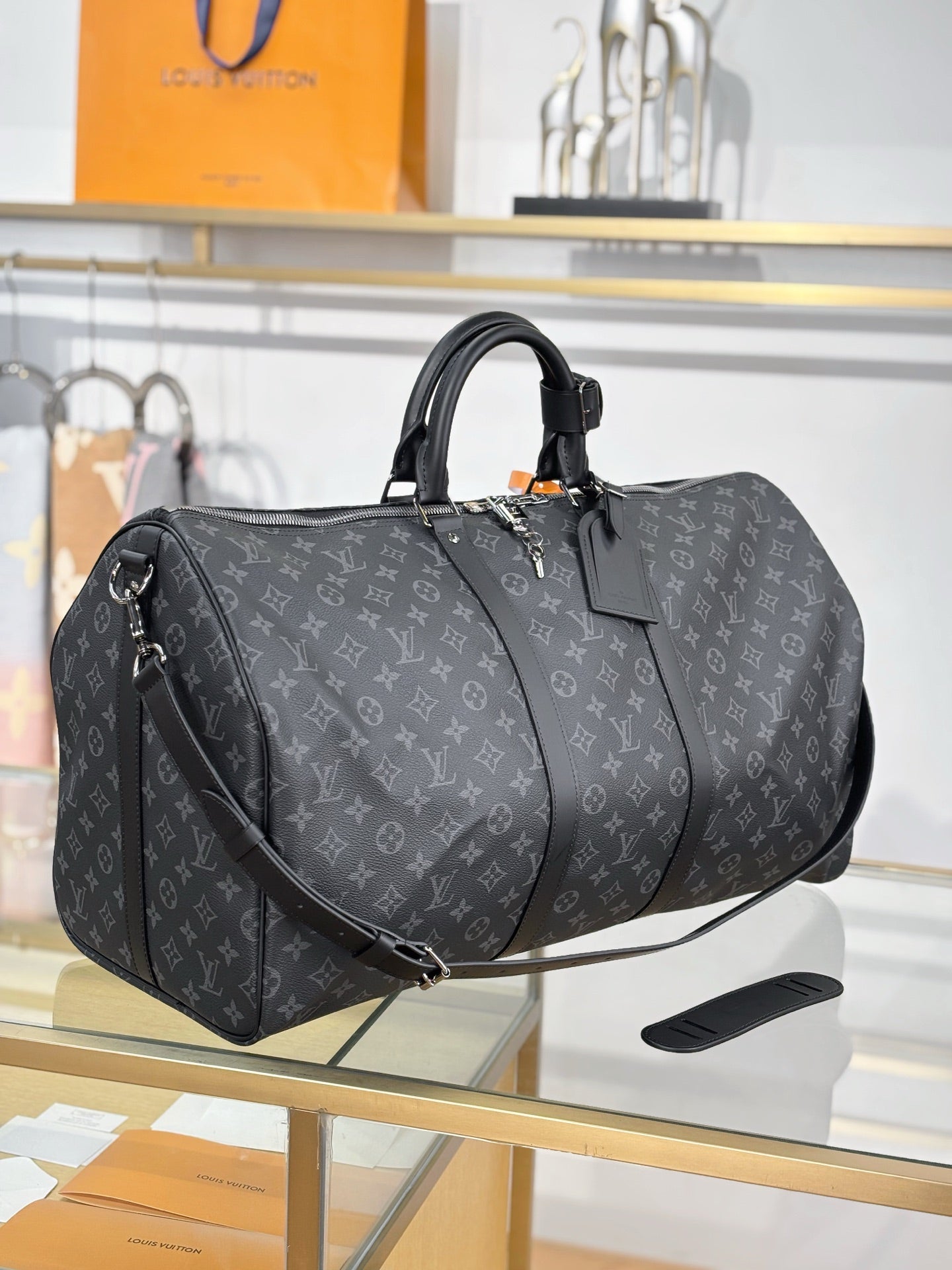 路L家-M40605 KEEPALL BANDOULIÈRE 55旅行袋-黑花