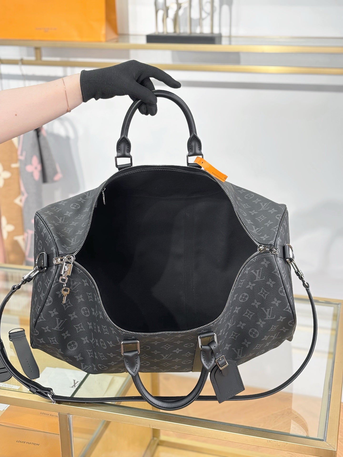 路L家-M40605 KEEPALL BANDOULIÈRE 55旅行袋-黑花