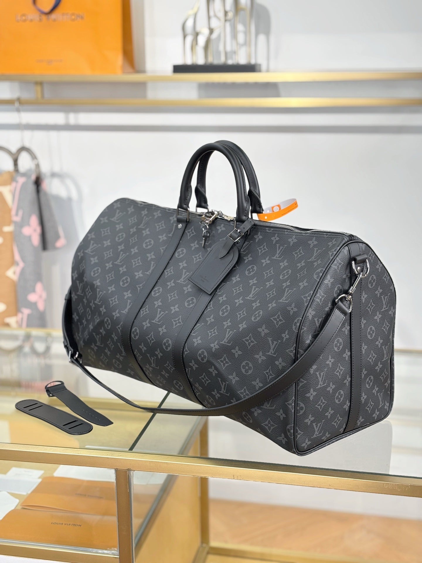路L家-M40605 KEEPALL BANDOULIÈRE 55旅行袋-黑花