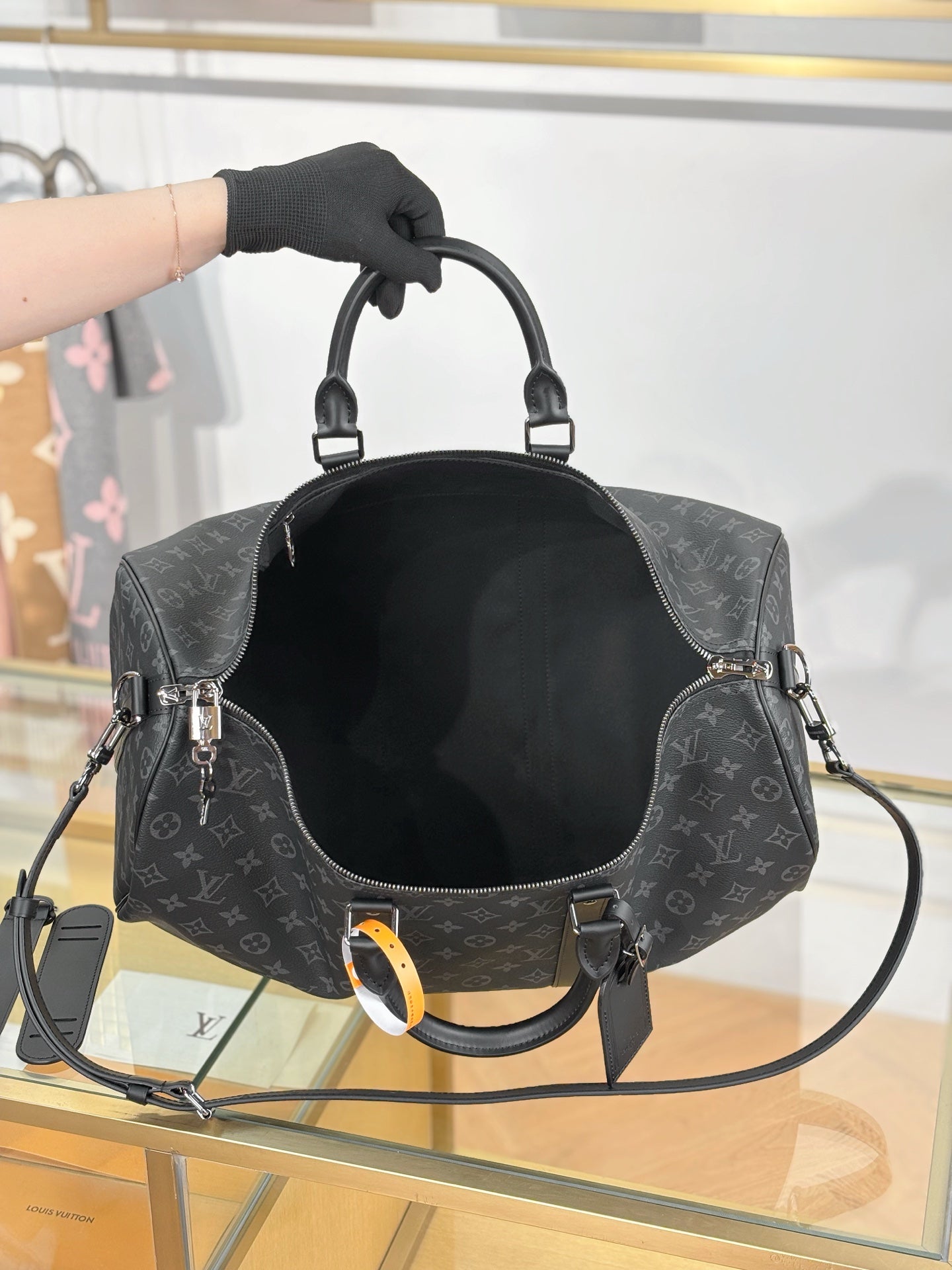 路L家-M40568KEEPALL BANDOULIÈRE 50旅行袋-黑花