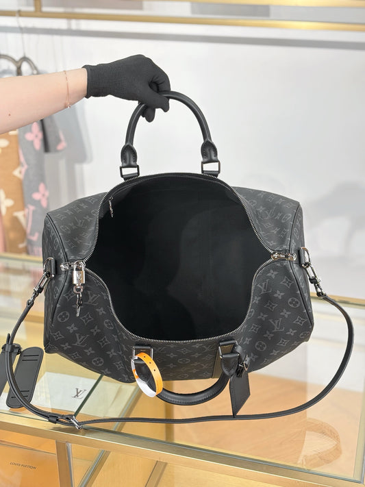 路L家-M40568KEEPALL BANDOULIÈRE 50旅行袋-黑花