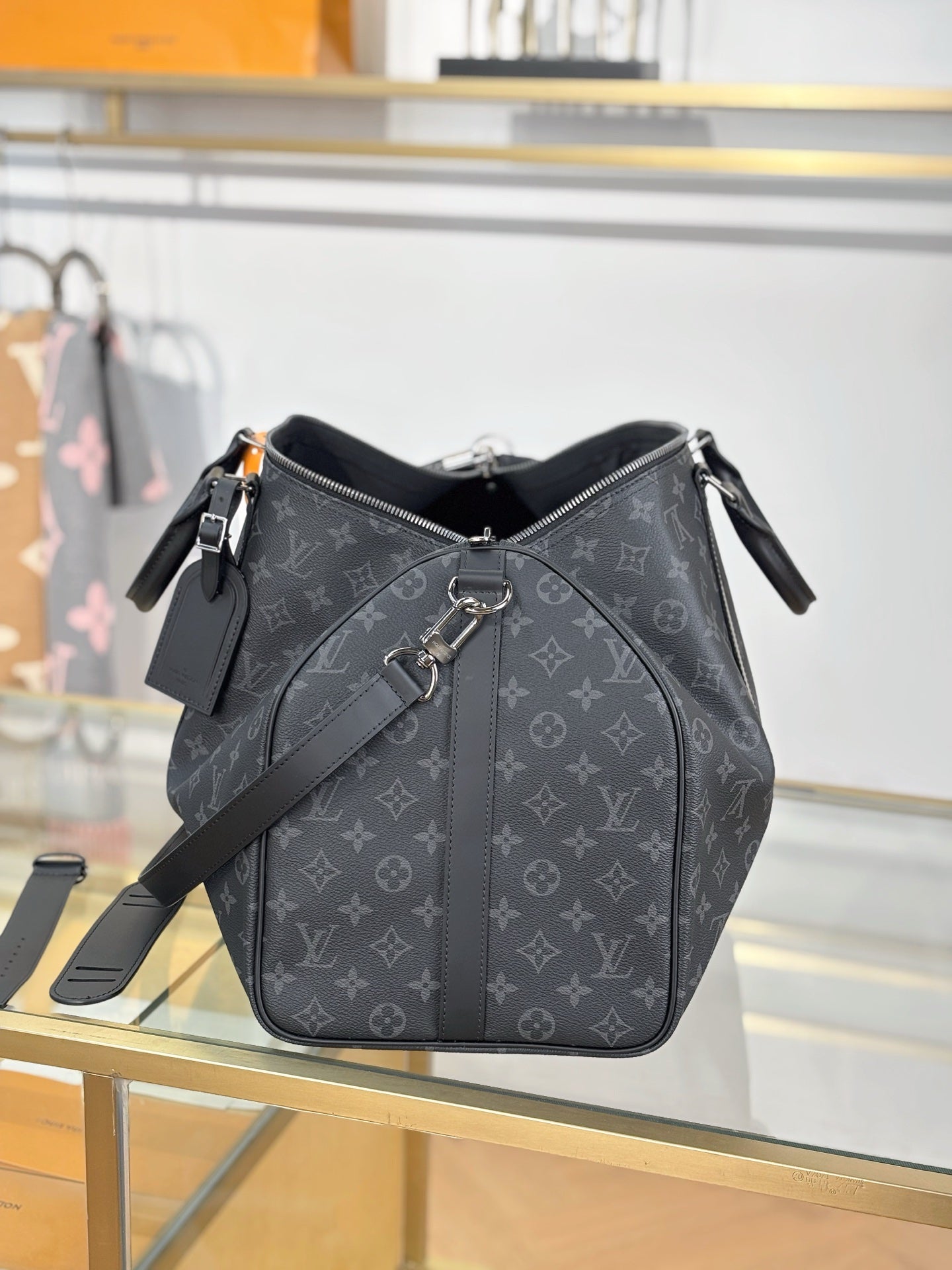 路L家-M40568KEEPALL BANDOULIÈRE 50旅行袋-黑花