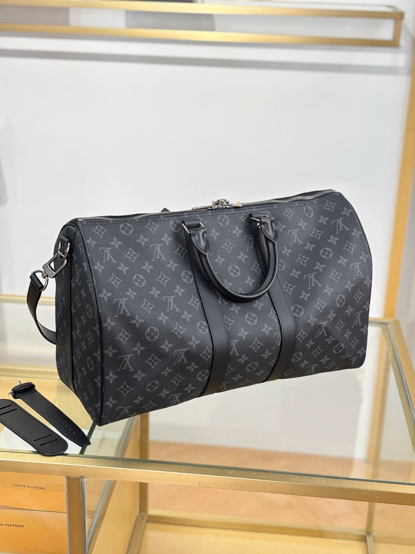路L家-M40569 KEEPALL BANDOULIÈRE 45旅行袋-黑花