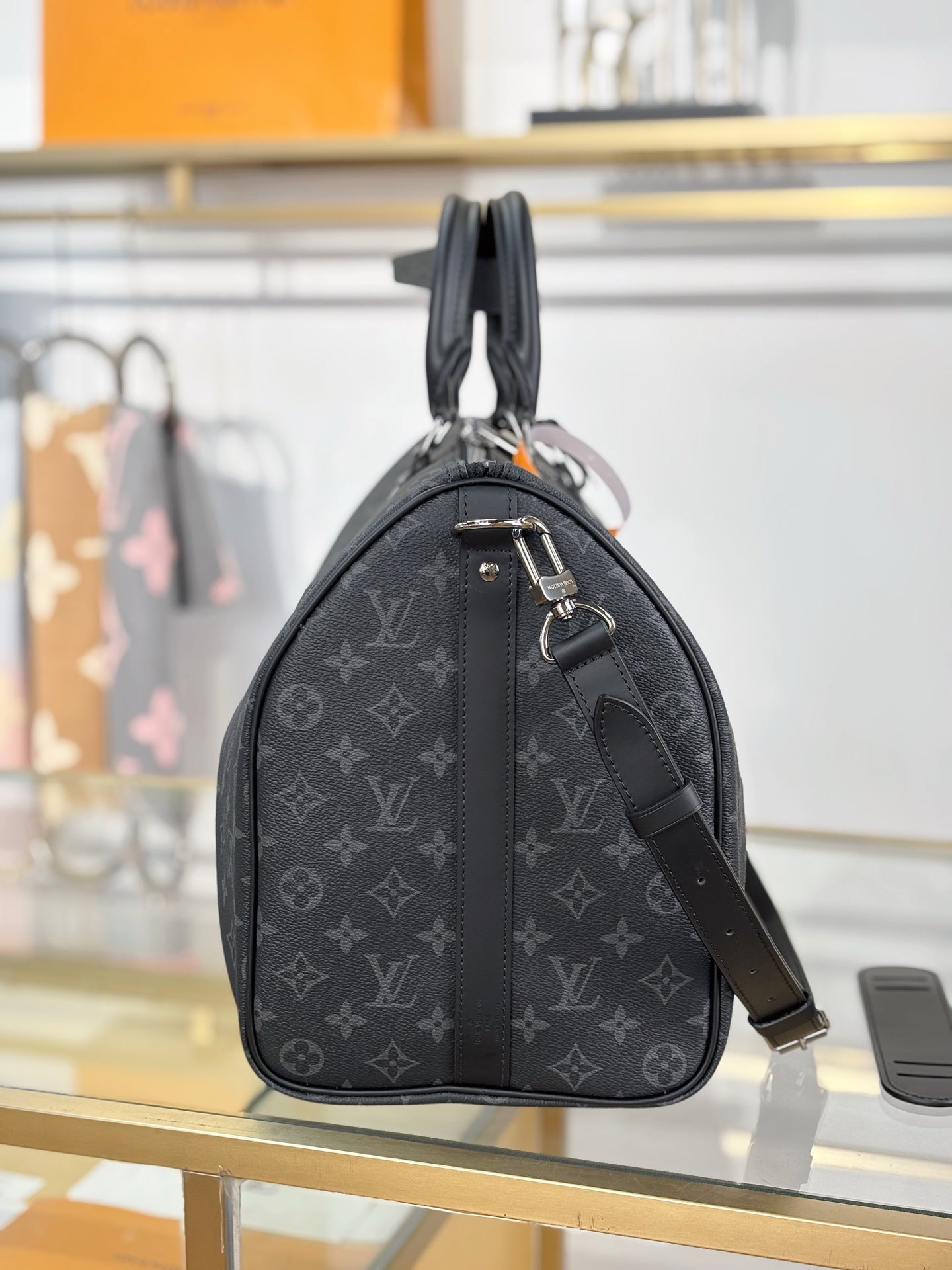 路L家-M40569 KEEPALL BANDOULIÈRE 45旅行袋-黑花