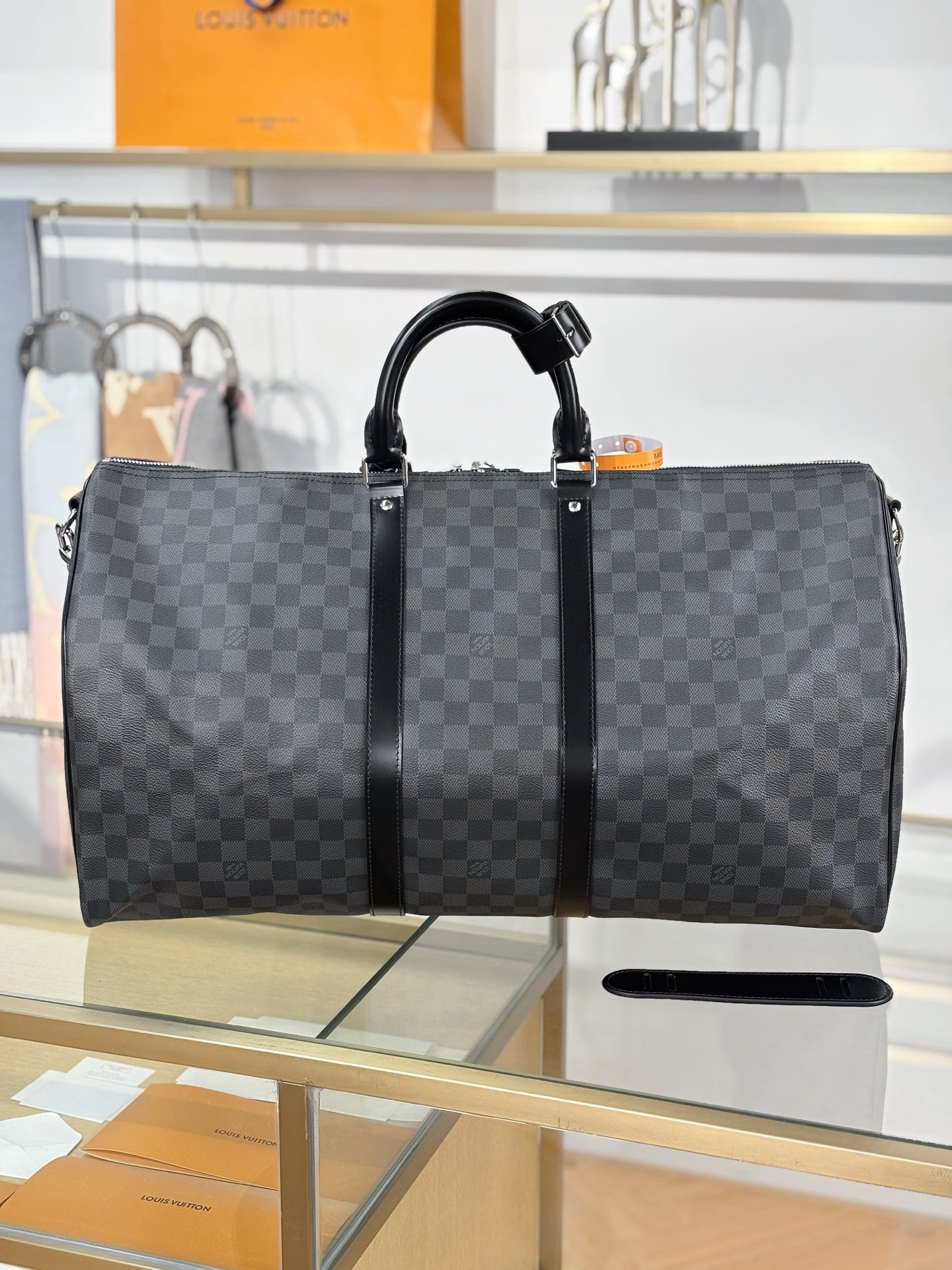 路L家-N41413 KEEPALL BANDOULIÈRE 55 旅行袋-黑格