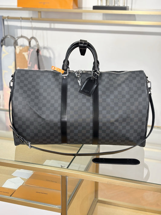 路L家-N41413 KEEPALL BANDOULIÈRE 55 旅行袋-黑格
