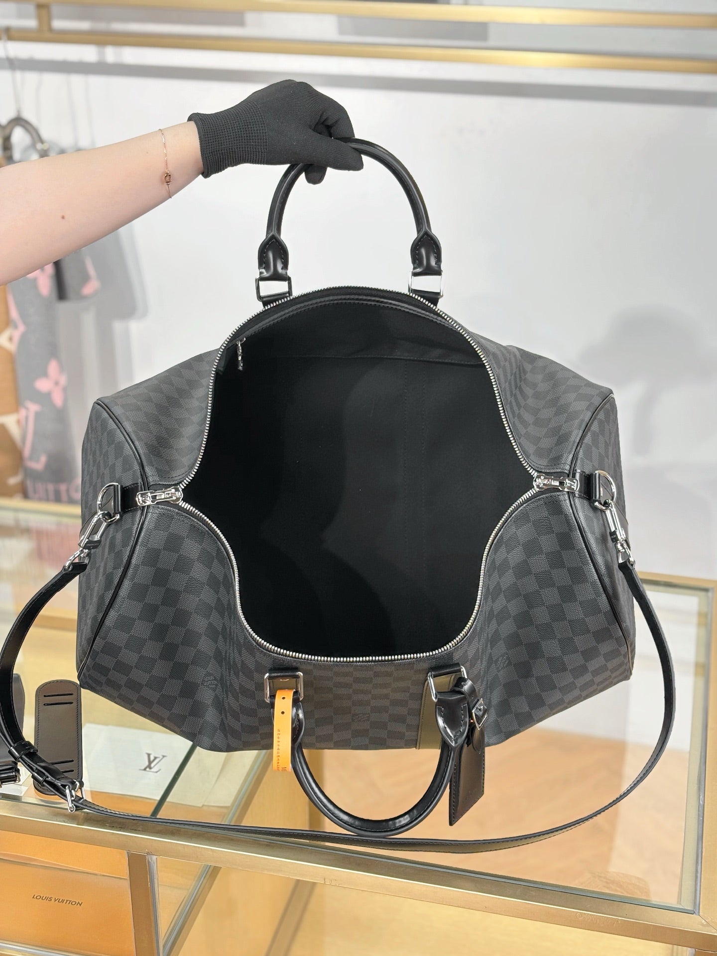 路L家-N41413 KEEPALL BANDOULIÈRE 55 旅行袋-黑格