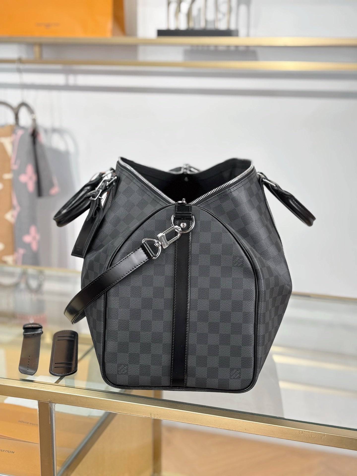 路L家-N41416 KEEPALL BANDOULIÈRE 50旅行袋-黑格