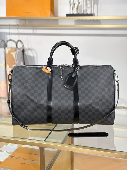 路L家-N41416 KEEPALL BANDOULIÈRE 50旅行袋-黑格