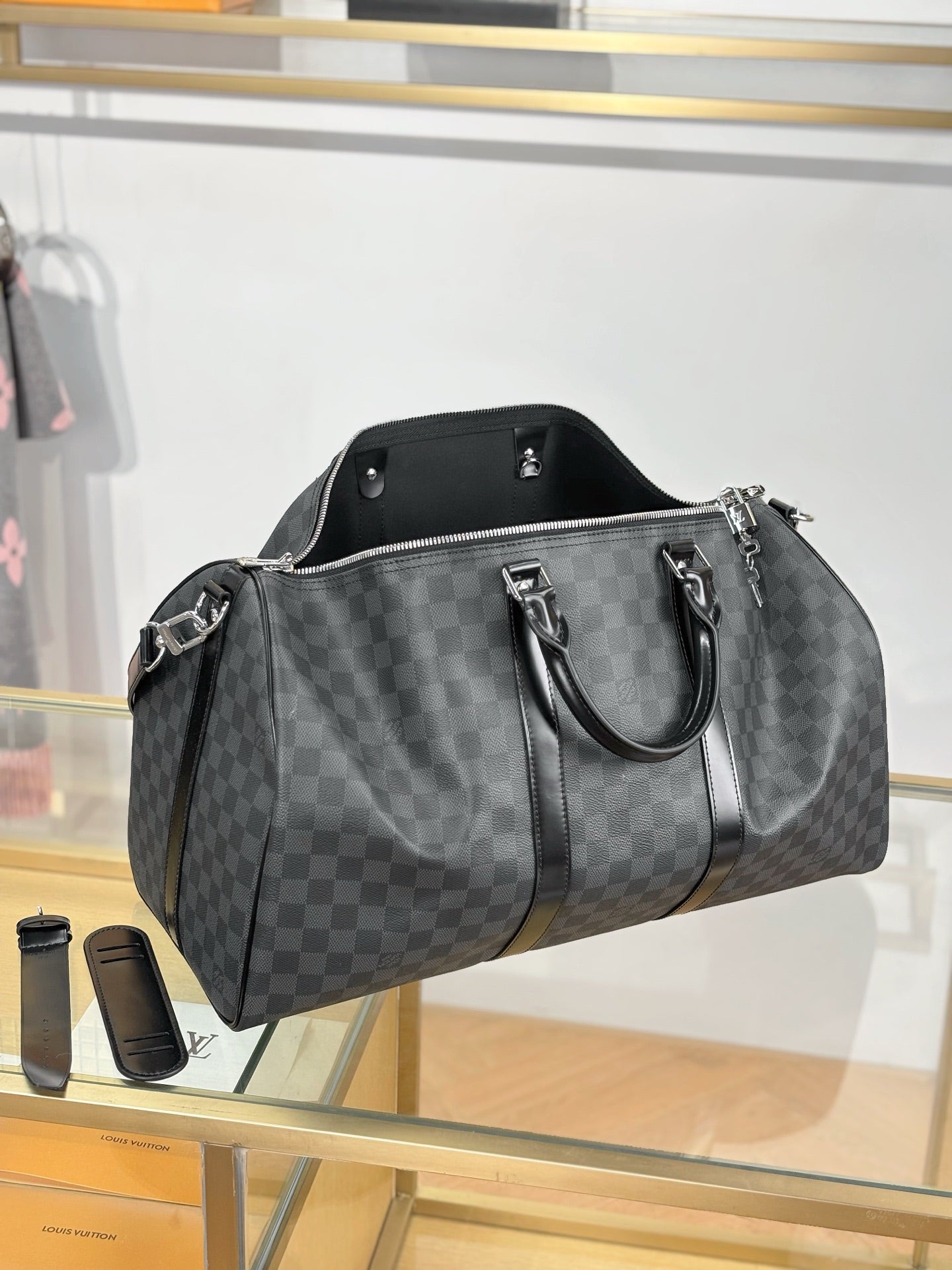 路L家-N41416 KEEPALL BANDOULIÈRE 50旅行袋-黑格