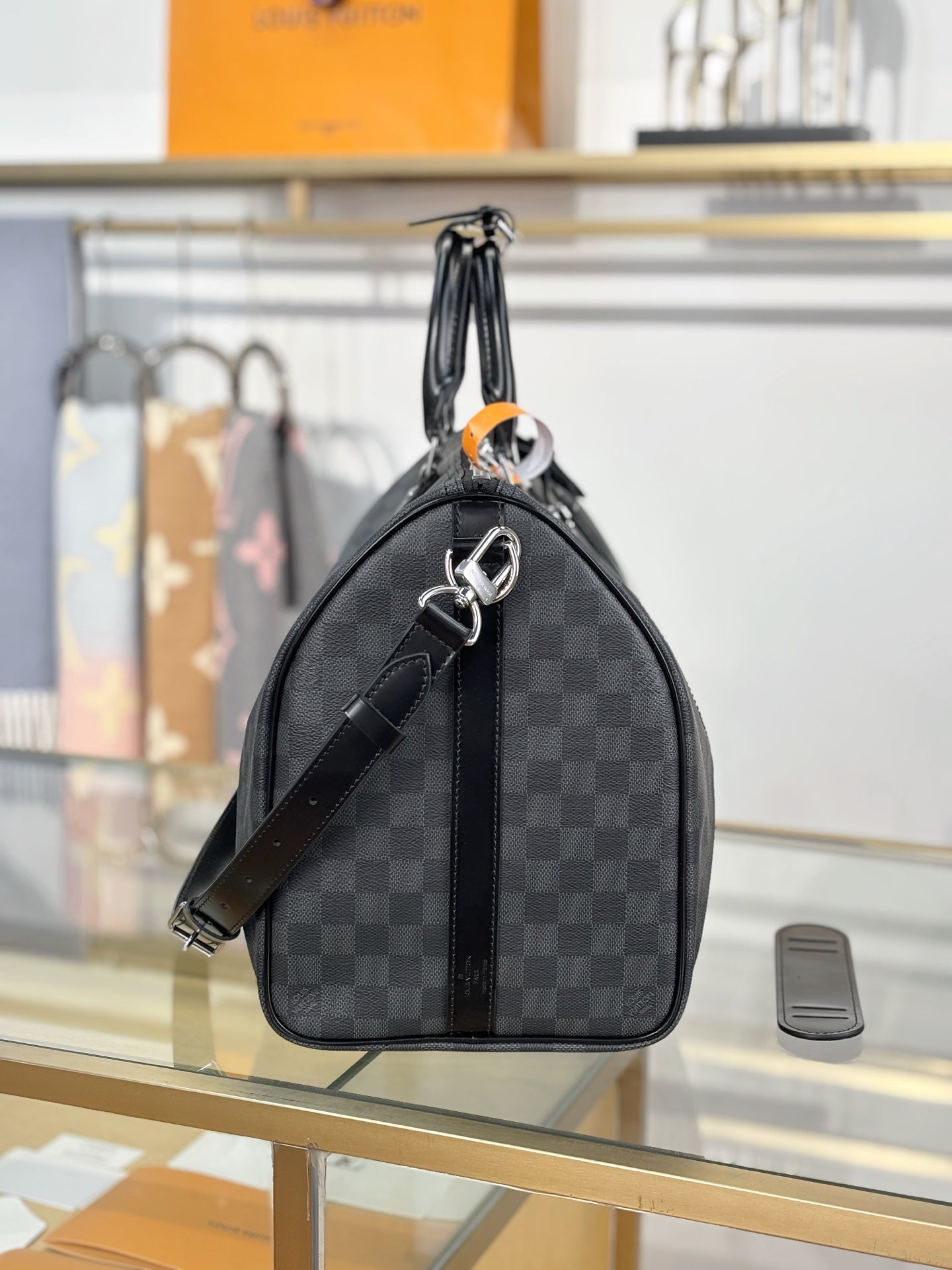 路L家- N41418 KEEPALL BANDOULIÈRE 45旅行袋-黑格