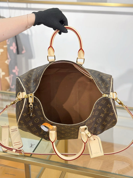 路L家-N41418 KEEPALL BANDOULIÈRE 45 旅行袋-咖啡格