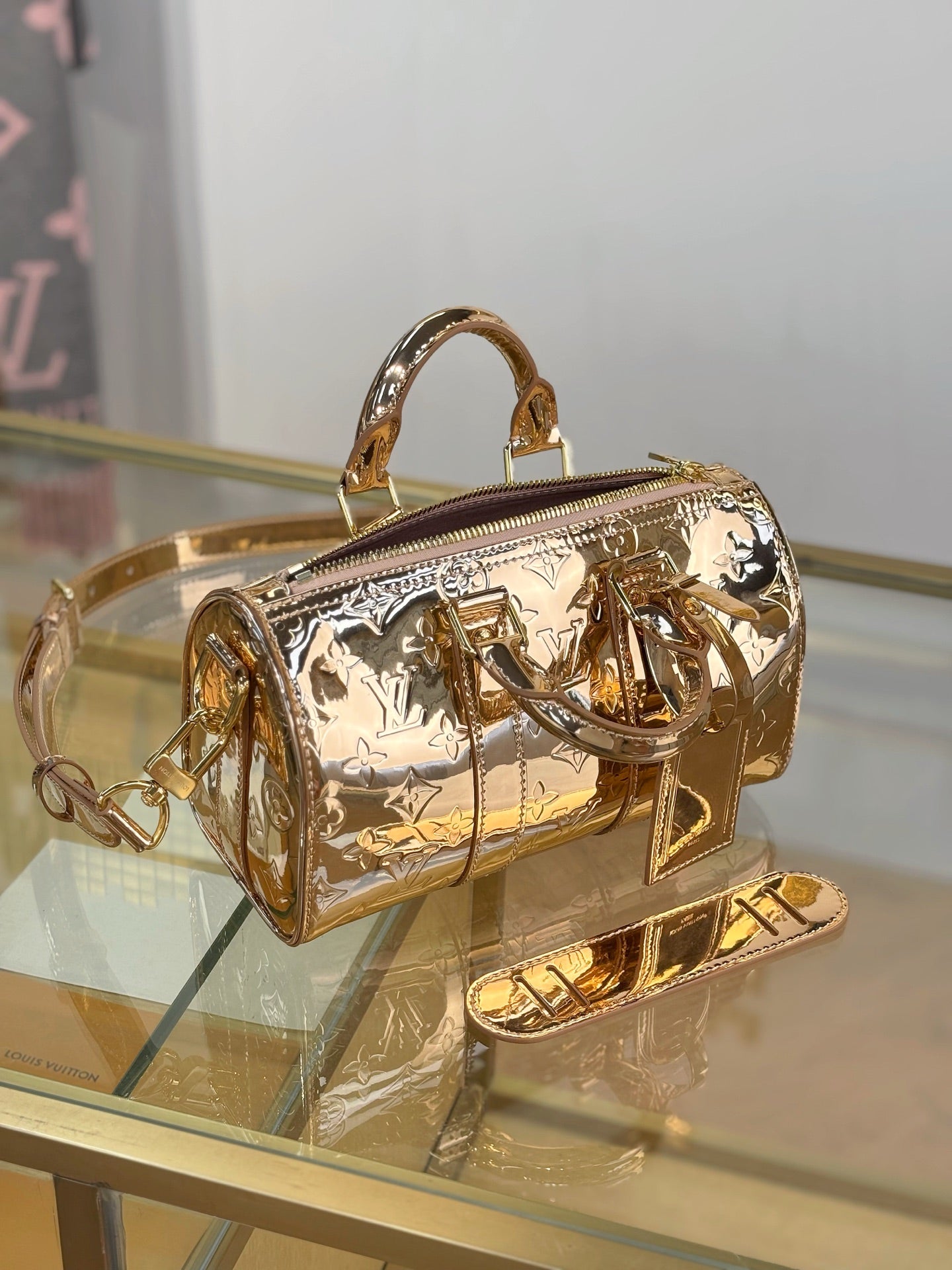 路L家-M26903 KEEPALL BANDOULIÈRE 25 手袋-玫瑰金