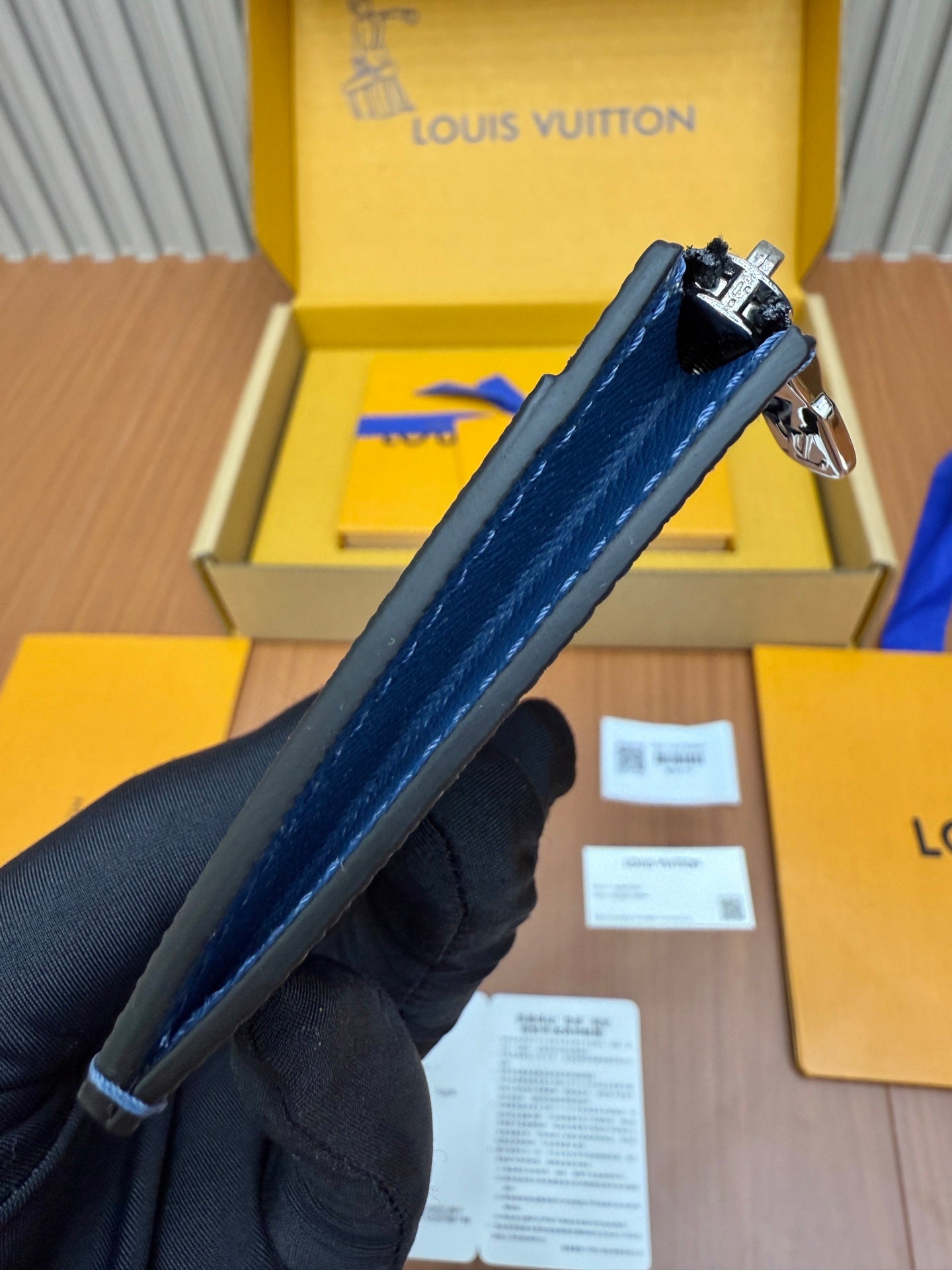 路L家-M30270 全鋼名片錢夾-深藍色老花