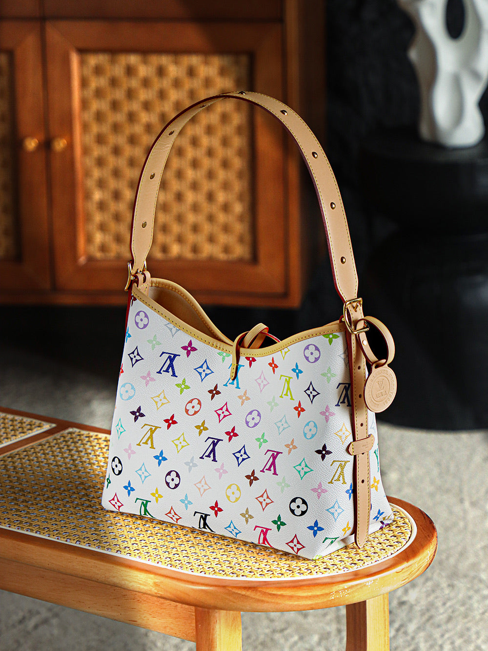 路L家-M13661 Carryall-白三彩
