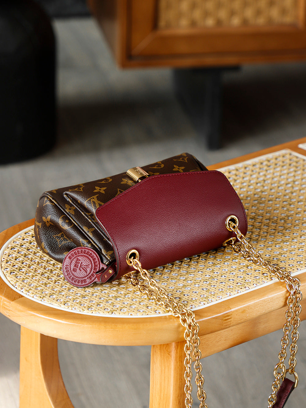 路L家-M27067 Sac Saint-Germain BB手袋 酒紅色