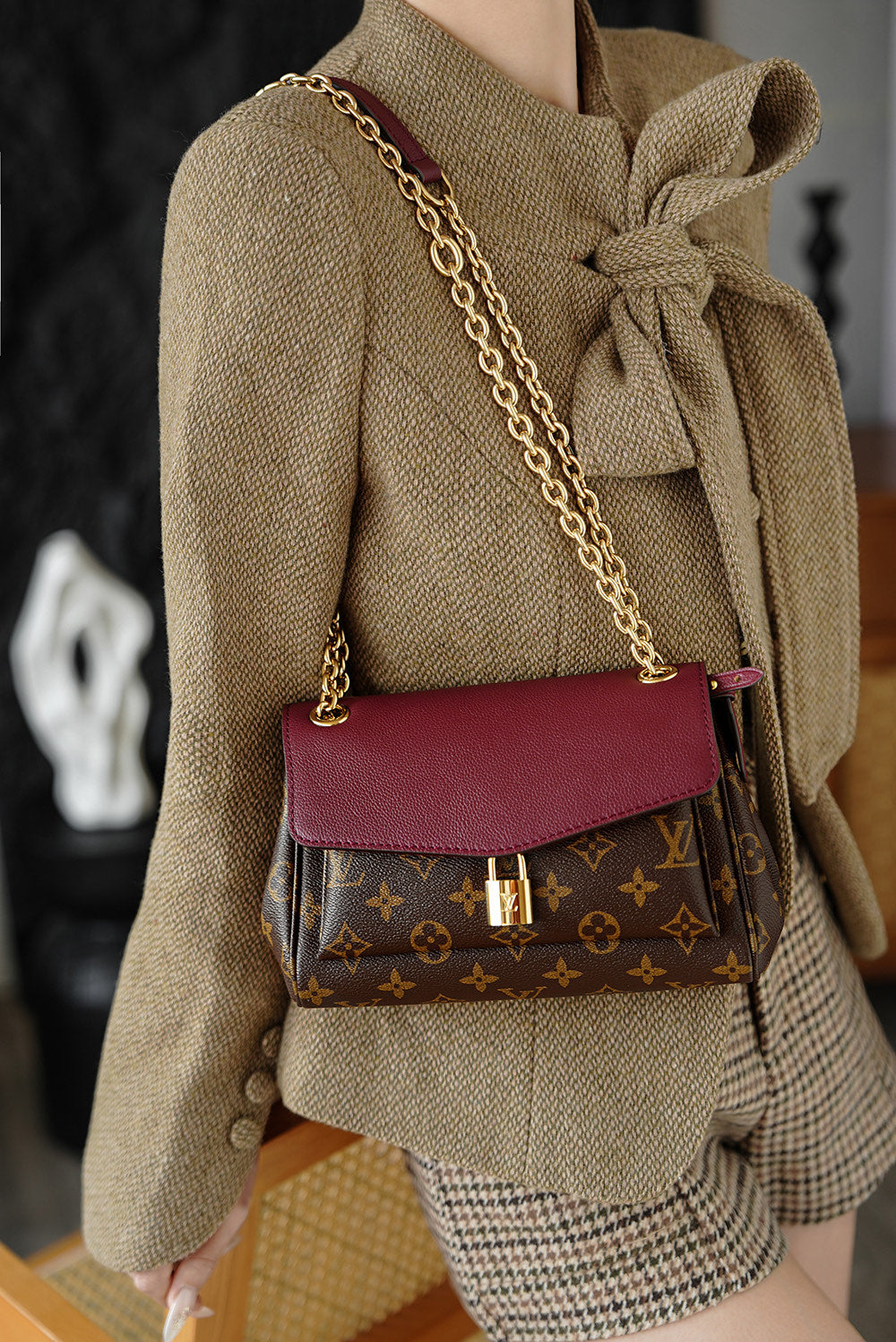 路L家-M27067 Sac Saint-Germain BB手袋 酒紅色