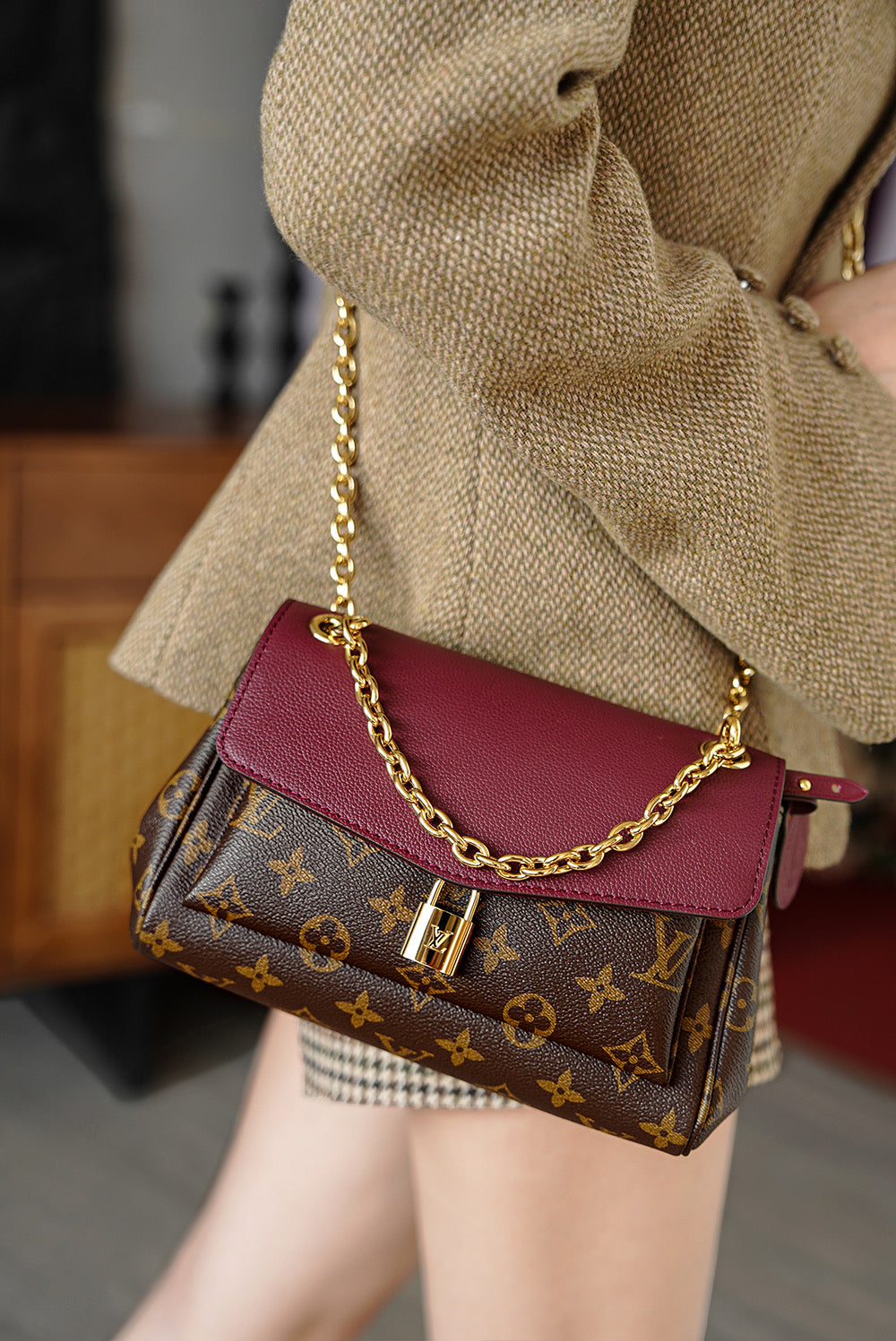 路L家-M27067 Sac Saint-Germain BB手袋 酒紅色